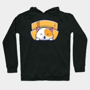 Cute Cat Playing In The Box Cartoon (2) Hoodie